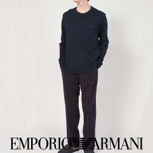 EMPORIO ARMANI エンポリオ アルマーニ STRECH COTTON PYJAMAS ストレッチコットン パジャマ 上下セット EUサイズ 54075671 公式ショップ 正規ライセンス商品｜glanage