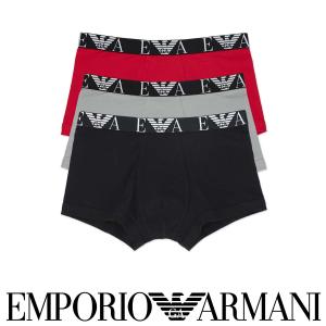 [3枚セット]EMPORIO ARMANI エンポリオ アルマーニ BOLD MONOGRAM コットン ボクサーパンツ メンズ 男 下着 54087157｜glanage