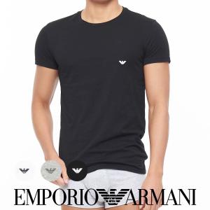 EMPORIO ARMANI エンポリオ アルマーニ ストレッチコットン クルーネック 半袖 メンズ Tシャツ [1枚] アンダーシャツ EUサイズ  ギフト 54007295｜glanage