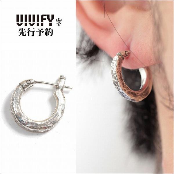 ビビファイ VIVIFY ピアス フープピアス シルバーThreeSides Hammered Ho...
