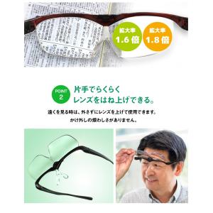 拡大鏡 ルーペメガネ 跳ね上げタイプ RESA...の詳細画像2
