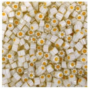 T55 100g  5-6mm WY （ホワイト・イエロー)モレッティ 単色ミルフィオリ