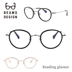 BEAMS DESIGN 老眼鏡 リーディンググラス ブルーライトカット PCメガネ ワッパ メンズ レディース  おしゃれ 眼鏡 ボストン 異素材 ギフト bdr-3002 母の日｜glass-garden