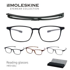 老眼鏡 モレスキン おしゃれ リーディンググラス シニアグラス コンパクト 折りたたみ スクエア 老眼 眼鏡 メガネ 軽量 薄型 MOLESKINE MR3100U ポイント利用