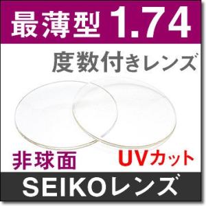 174最薄型非球面レンズ ２枚１組 SEIKO プラスチックレンズ　UVカット　撥水コート　メガネ用...