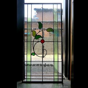 ステンドグラスパネル　扉 送料無料 ステンドグラス パネル 建築 窓 ドア 桜 : ステンドグラス