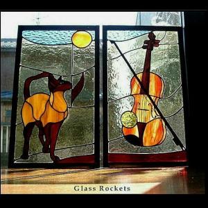 送料無料 リーフ 葉 モチーフの ステンドグラスパネル 窓 ドア 壁 用