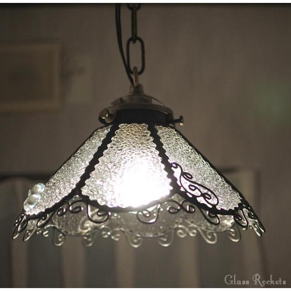 ステンドグラス キャンディークリア ペンダント 照明 ライト ランプ