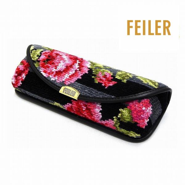 フェイラー FEILER-49 ジャンヌ メガネケース セミハードタイプ 花柄 シュニール織　