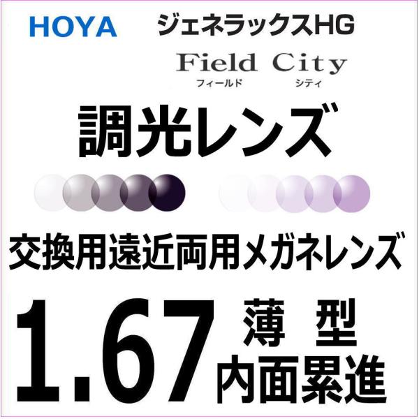 交換用メガネレンズ 累進調光レンズ センシティ2 HOYA 薄型1.67 ジェネラックスHG 遠近両...