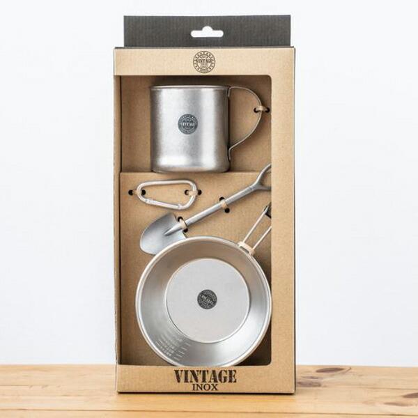 青芳  VINTAGE INOX ヴィンテージイノックス キャンプ食器セット  B-1 204395