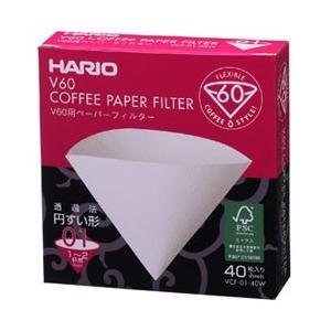 HARIO　ハリオ　V60用ペーパーフィルター01W　40枚　VCF-01-40W　（1〜2杯用）