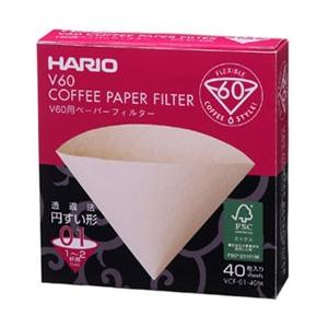 HARIO　ハリオ　V60用ペーパーフィルター01M　40枚　VCF-01-40M　（1〜2杯用）