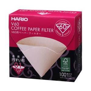 HARIO　ハリオ　V60用ペーパーフィルターM　100枚個箱入り　VCF-01-100MK　（1〜...