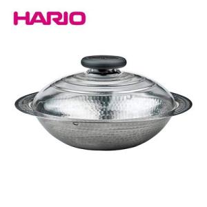 HARIO ハリオ フタがガラスのIH対応ステンレス鍋26雪平 MIS-26