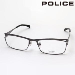POLICE メガネ VPLR35J Col.0568 スリム スクエア ガンメタ チタン