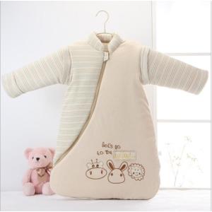 スリーパー ベビー 寝袋 赤ちゃん オーガニックコットン100% 柔らかい 寝冷え防止 春 秋 冬　10-25℃