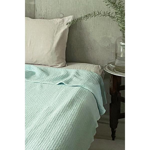 フォグリネンワーク コットンワッフルブランケット ミント リトアニア製 fog linen work...