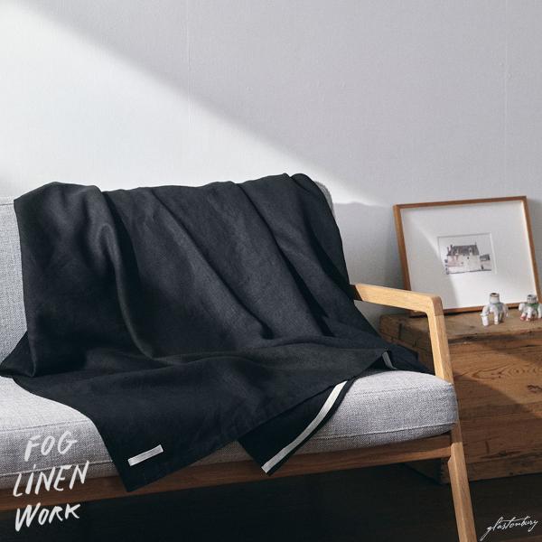 フォグリネンワーク リネン ブランケット  ブラック fog linen work