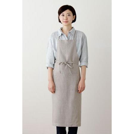 フォグリネンワーク (fog linen work) リネンフルエプロン ナチュラル 麻本来の色味を...