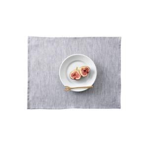 フォグリネンワーク リネンプレイスマット グレーホワイトストライプ リトアニア製 fog linen work