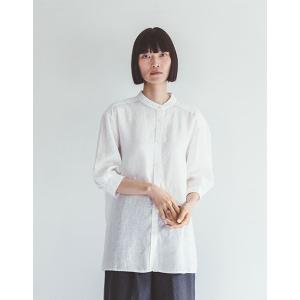 （在庫処分）フォグリネンワーク(fog linen work) ミカエラ　トップ　ホワイト｜glastonbury