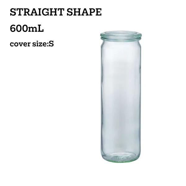 WECK ガラスキャニスター905 【STRAIGHT】 600ml 蓋Sサイズ （リサイクルガラス...