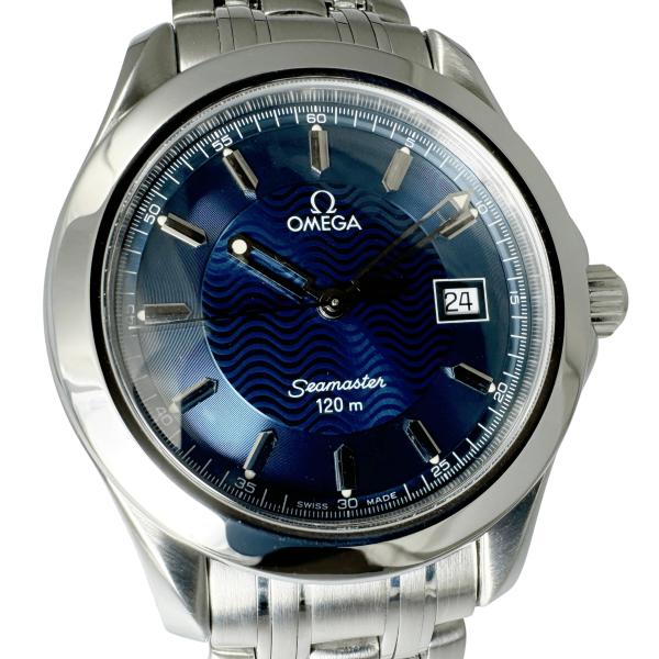 オメガ シーマスター 120M 2511.81 中古 メンズ 腕時計 クオーツ ブルー文字盤 外装仕...