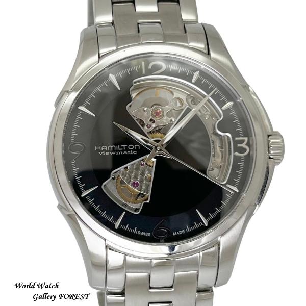 ハミルトン ジャズマスター オープンハート 中古 メンズ腕時計 H32565135 自動巻き ブラッ...