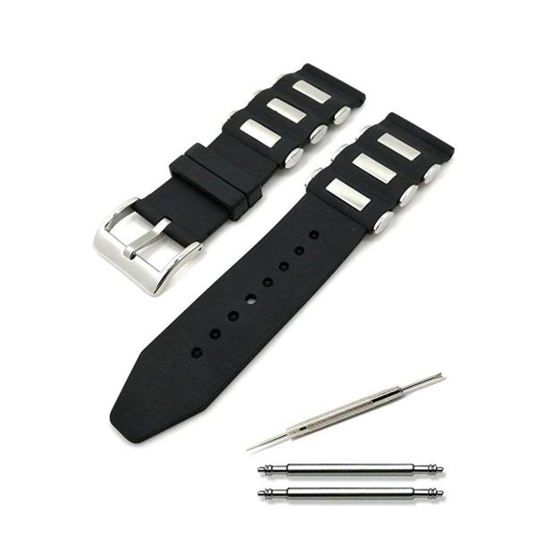 腕時計 シリコン ベルト 時計 ラバー バンド メタル 20mm 22mm 24mm （交換説明書 ...