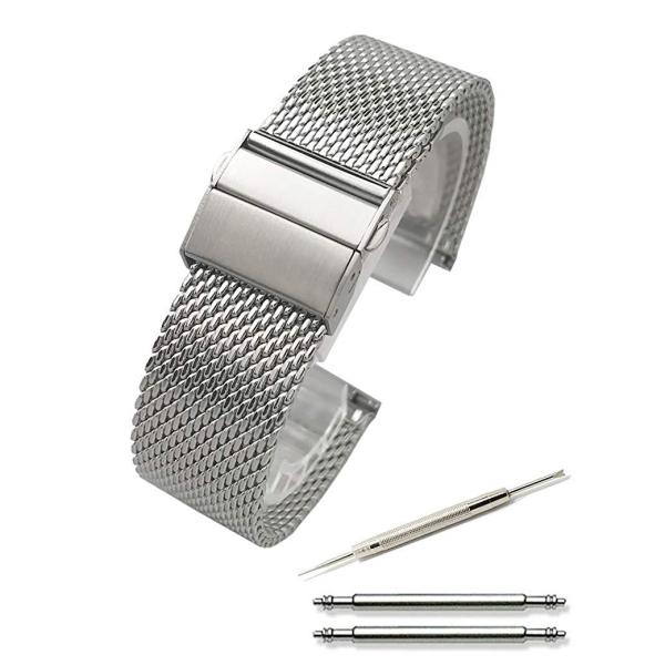 Calme カルム 腕時計 メッシュ ベルト 時計 ミラネーゼ ステンレス プッシュ式 Dバックル ...