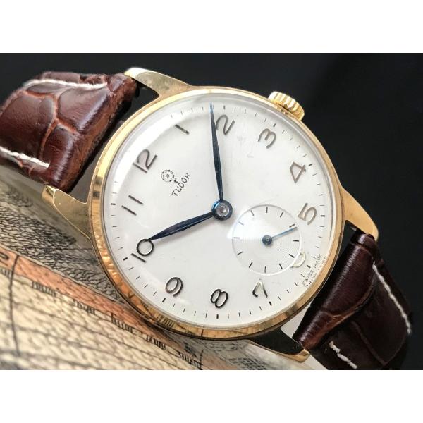 9金無垢の重み【チュードル(TUDOR) 小薔薇】アンティーク 手巻き メンズ腕時計 純正BOX付き
