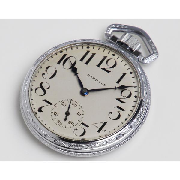 Hamilton ハミルトン アンティーク 懐中時計 装飾 オープンケース 手巻き 1926s 極美...