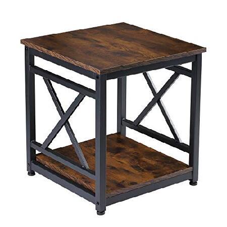 KSWIN Industrial End Table Side Table with 2-Tier ...