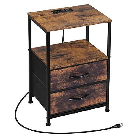 Vrisa Nightstand with Charging Station Narrow End ...