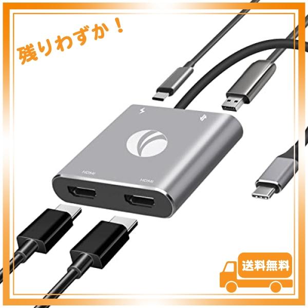 VCOM USB ハブ Type c HDMI 2ポート4-in-1 変換アダプター  HDMI*H...