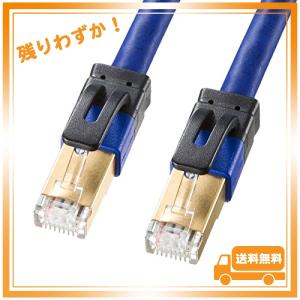 サンワサプライ LANケーブル CAT7A 10Gbps/1000MHz ギガビット イーサネットケーブル ツメ折れ防止 RJ45コネクタ(10m) ブルー KB-T7A-10BL｜glegle-drive