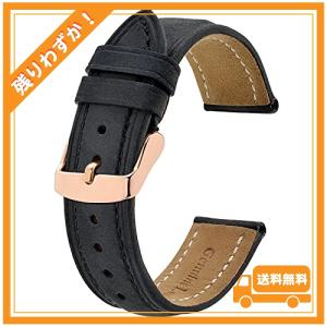 [BISONSTRAP] 腕時計バンド 14mm 15mm 16mm 17mm 18mm 19mm 20mm 21mm 22mm 23mm 24mm スエード本革 時計ベルト ローズゴールドバックル｜glegle-drive