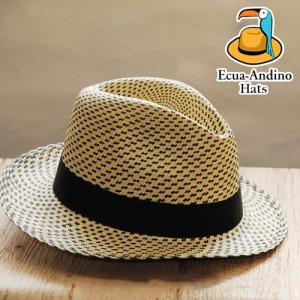 エクアドル製パナマハット BLACK SNOW 中折れ ロングブリム