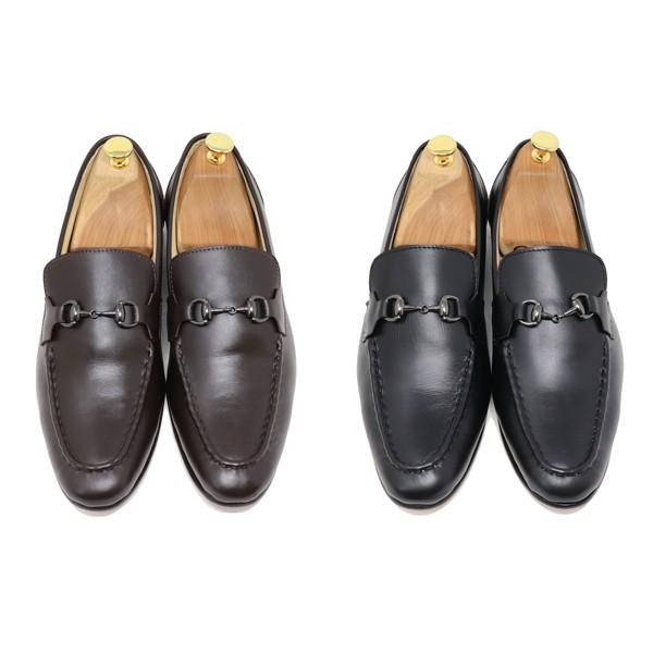 GLENFORD ハンドメイド 本革 スムース ビット ローファー マッケイ製法 スリッポン 紳士靴...