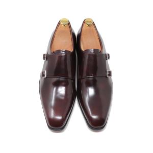 GLENFORD 本革 スエード ダブル モンクストラップ ビジネスシューズ