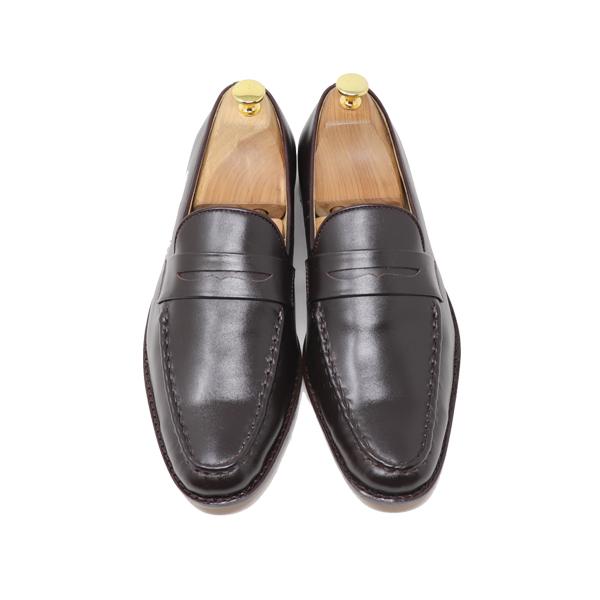 GLENFORD 本革 スムース ローファー メンズ スリッポン ハンドメイド マッケイ製法 メンズ...