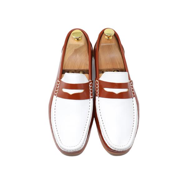 GLENFORD ハンドメイド 本革 ローファー マッケイ製法 スリッポン 紳士靴 スムース ブラウ...