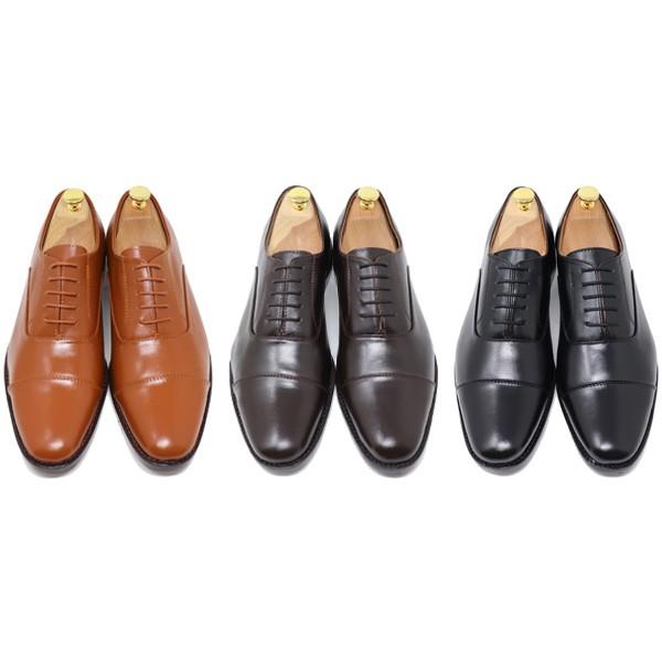 GLENFORD 本革 マッケイ製法 ストレートチップ ブラック ダークブラウン ライトブラウン ビ...