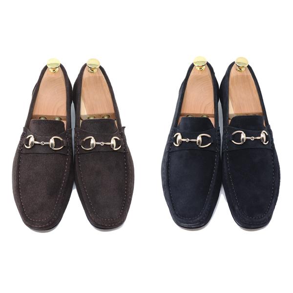 GLENFORD ハンドメイド 本革 スエード ビット ローファー マッケイ製法 スリッポン 紳士靴...