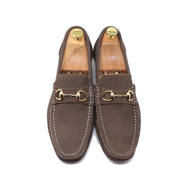 GLENFORD ハンドメイド 本革 スエード ビット ローファー マッケイ製法 スリッポン 紳士靴...