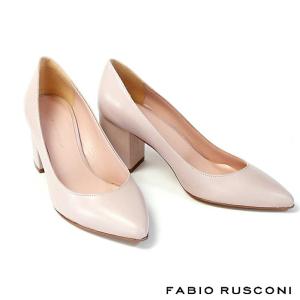 【訳あり アウトレット価格！】現品限り ファビオルスコーニ FABIO RUSCONI チャンキーヒール パンプス ヒール6.5cm 263-493 NUDE 35インチ 太ヒール｜glicine