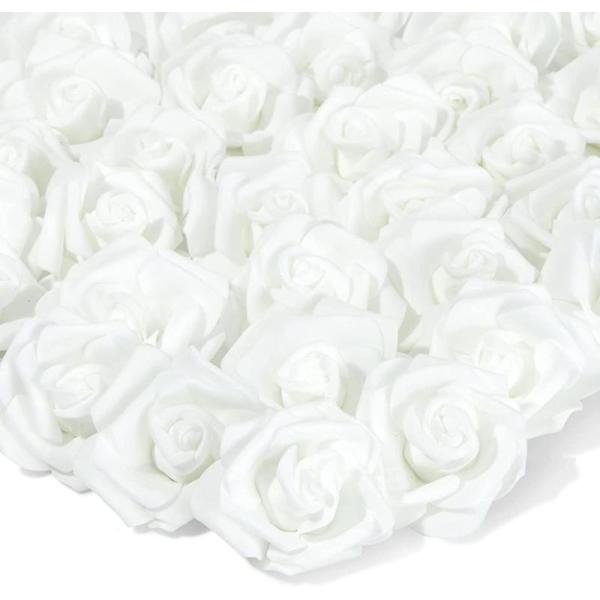 100 パック人工バラ バラの花の頭 造花 インテリア 花束 完璧な結婚式の装飾 ベビーシャワー 工...