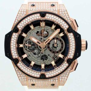 ウブロ（HUBLOT）キング・パワー ウニコ キングゴールド パヴェ 701.OX.0180.RX.1704 純正ダイヤ 未使用展示品 腕時計 メンズ｜glint