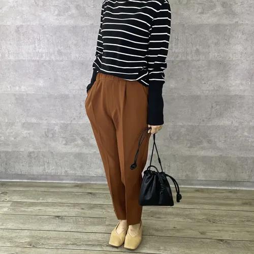 Anna Kerry アンナケリー テーパードパンツ レディース 40代 50代 ストレッチ 韓国 ...